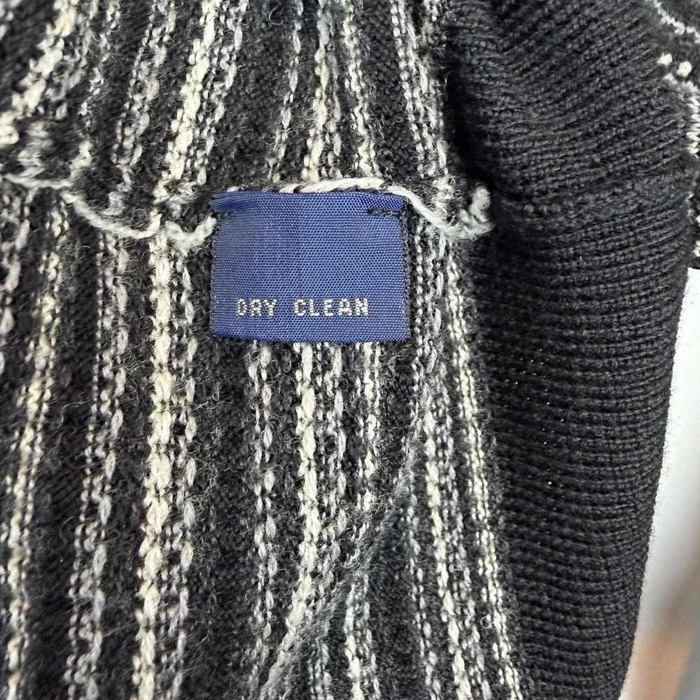 Polo Golf Ralph Lauren Sweater Men XL 100% Merino Wool Black Stripe Print Preppy